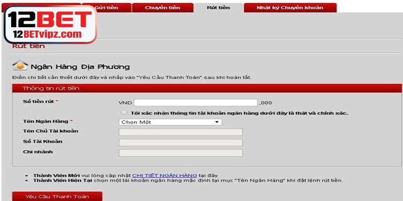 Link Vào 12BET – Trải Nghiệm Cá Cược Trực Tuyến Uy Tín 9 Hướng dẫn thực hiện sao kê tài khoản 12BET